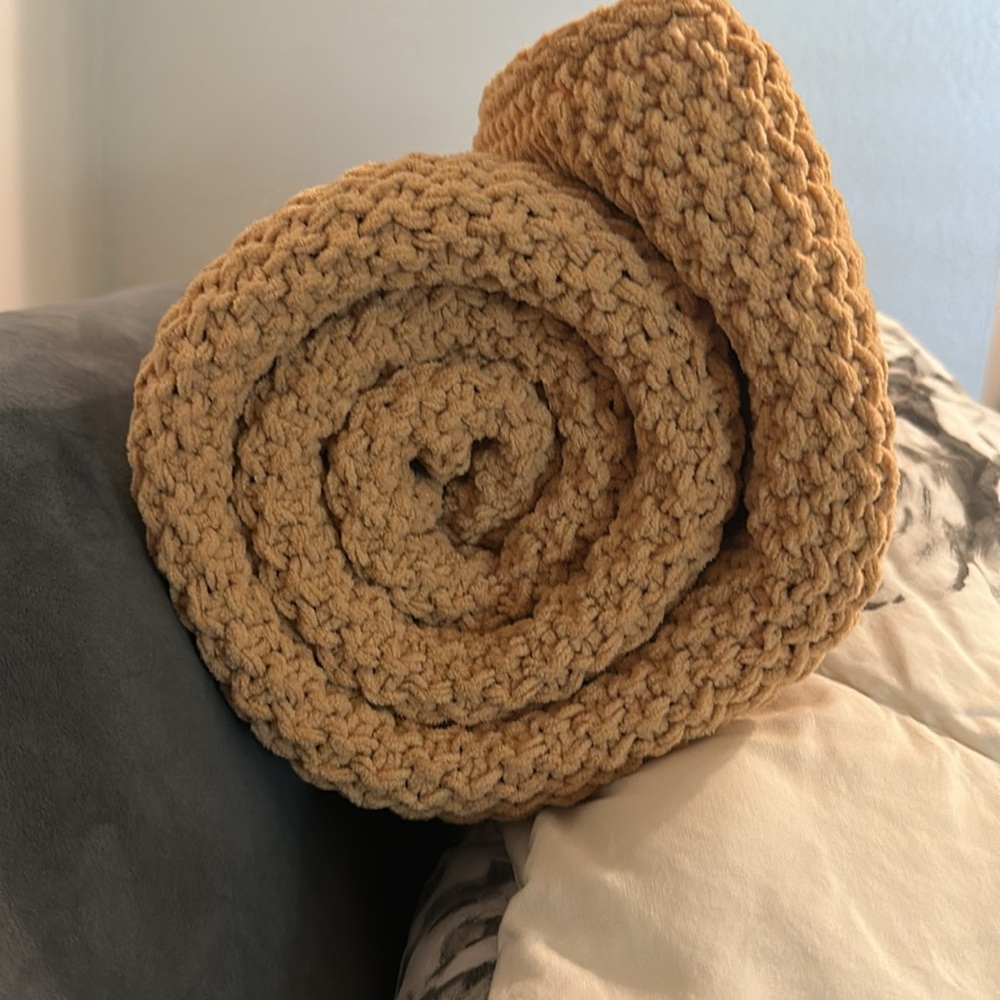 Threshold Chenille Knit Throw Blanket Gold